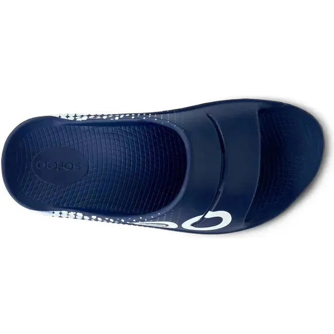 Oofos Unisex Ooahh Sport Slide Sandal Matrix Navy Blue 1500NVMTRX