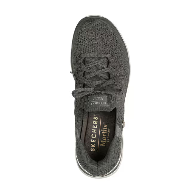 Upper of Olive green Skechers Slip-ins Martha Stewart Summits Floral Dreams women’s sneaker