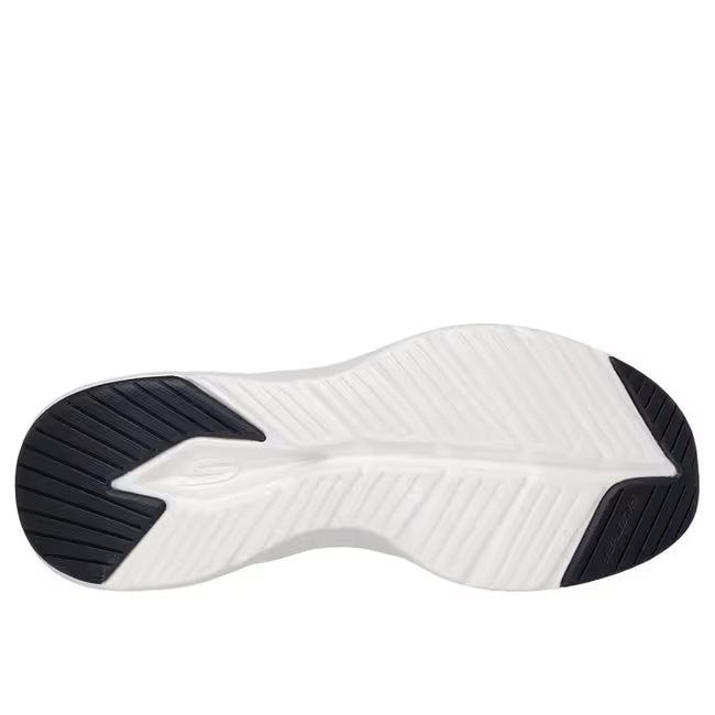 White outsole of the Skechers Cozy Fit Golden Hour women’s sneaker with flexible traction pattern.