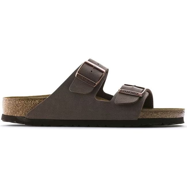 Side of Birkenstock Arizona Mocha two strap Sandal