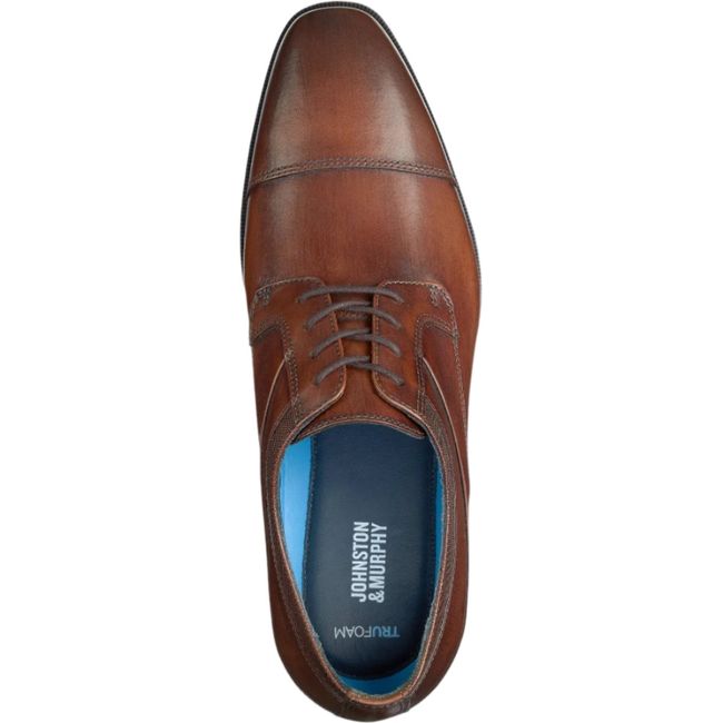 Johnston &amp; Murphy Men's Gibbons Cap Toe Dress Shoe Mahogany Full Grain 15-8665