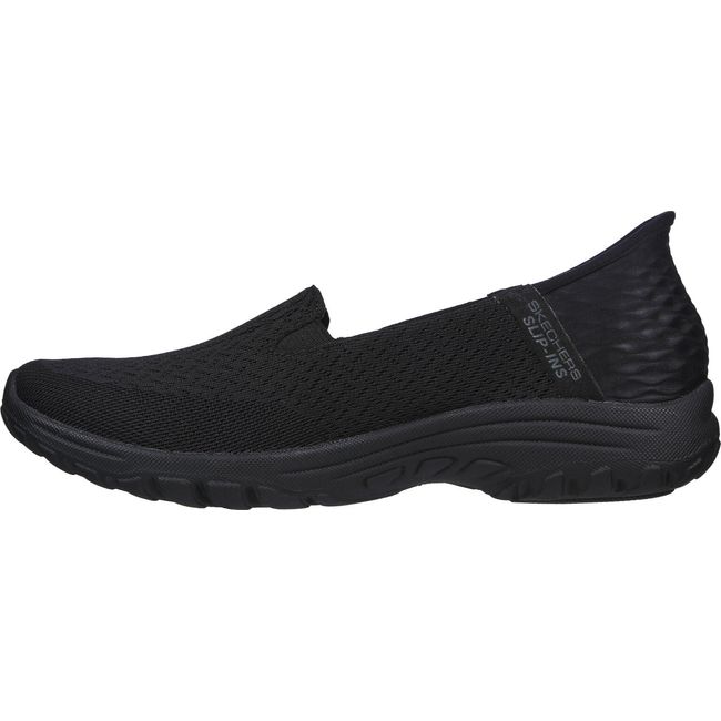 Medial side of Women's Skechers Hands Free Slip ins Reggae Fest 2.0 Shoe in black mesh