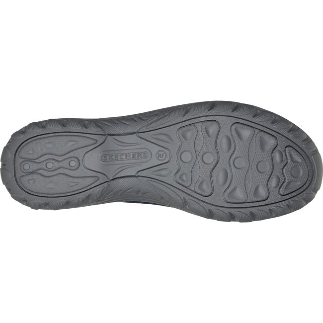 Top down view of Women's Skechers Hands Free Slip ins Reggae Fest 2.0 Shoe in navy mesh