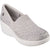 Front of Skechers Women's Martha Stewart shoes Pier-Lite Reflection Wedge in gray rhinestone