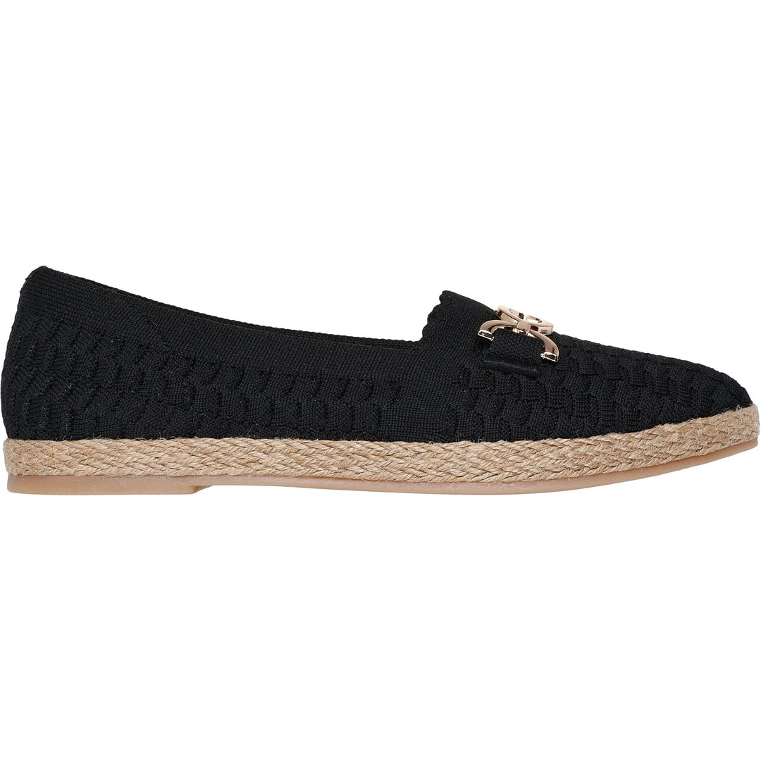 Side of Skechers Women's Cleo Jute Fashion Luncheon Flat in Black