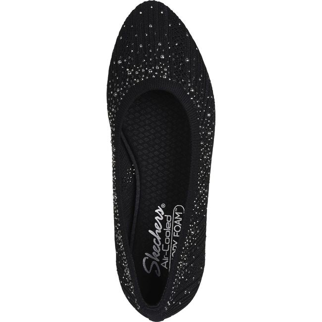 Women's Skechers Cleo 2.0 Glitzy Daze Flat | Black 158765-BLK
