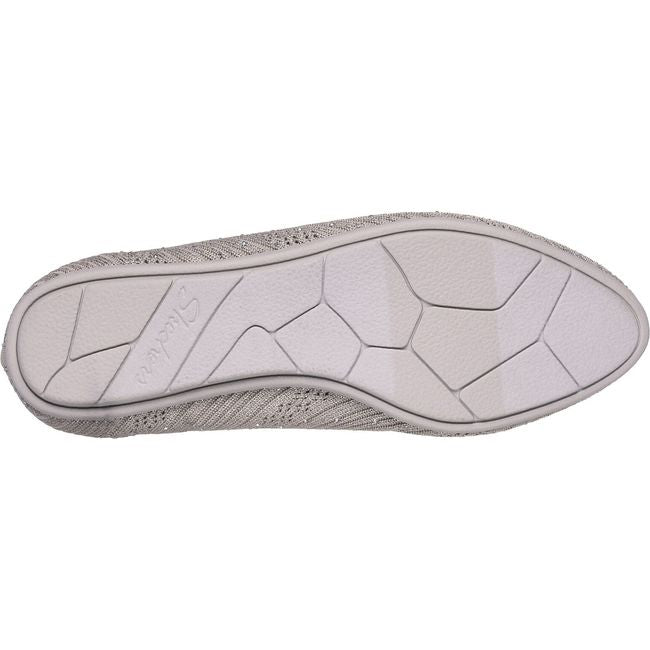 Sole of Women's Skechers Cleo 2.0 Glitzy Daze Flat in taupe with rhinestones with a taupe sole