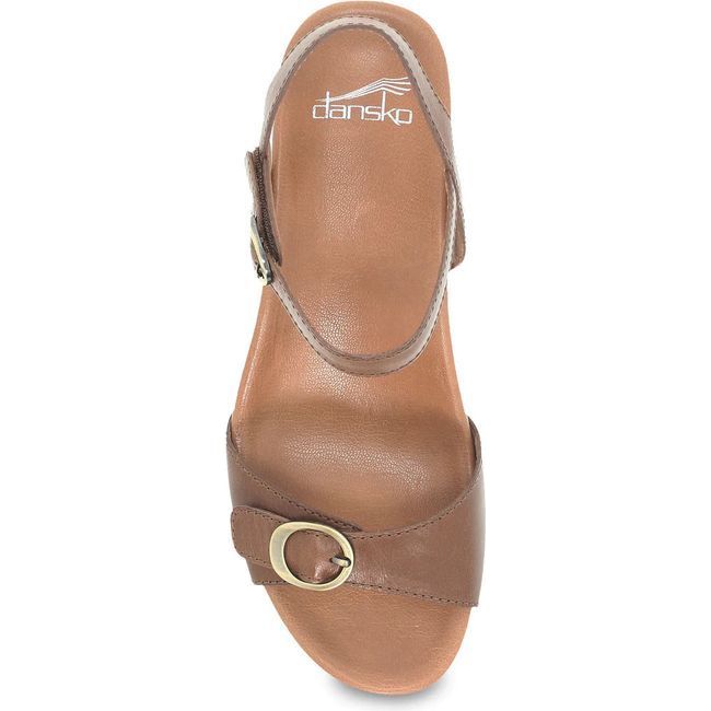 Dansko Women's Arielle Wedge Sandal Tan Glazed Leather 1613151200