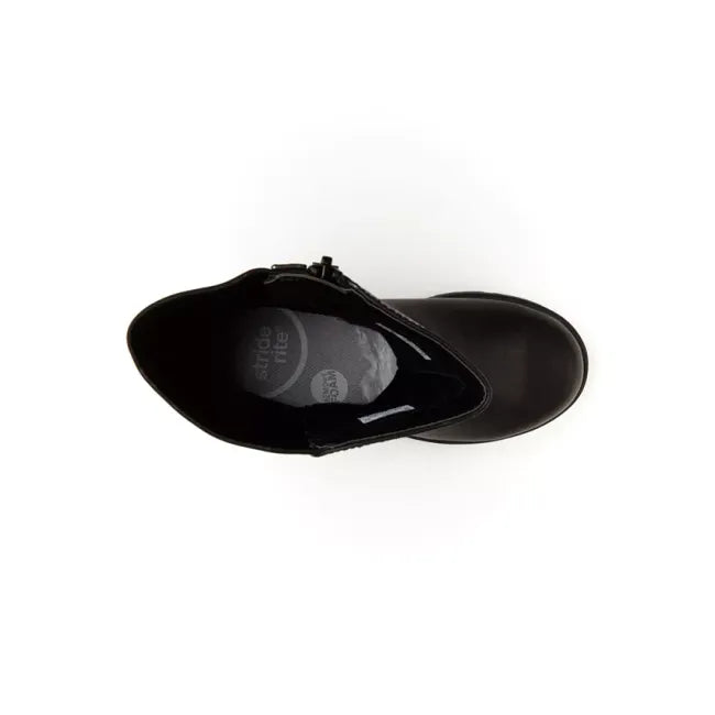 Upper of Stride Rite Little Kids' Ellarose Boot in Black Leather
