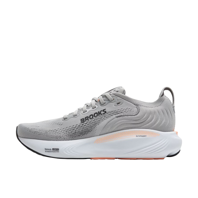 Medial side of Brooks Women's Adrenaline GTS 25 Running Shoe Grey Blackened Pearl