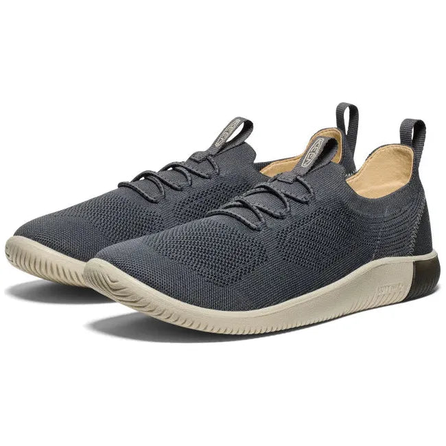 Pair of Men's Keen KNX Knit Sneakers in Black Magnet colorway