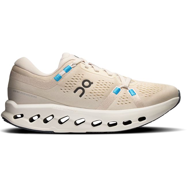 Lateral side of On Running Women's Cloudsurfer 2 Running Shoe in Pearl Ivory Beige