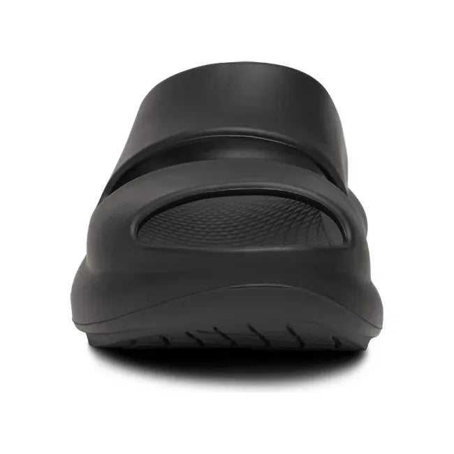 Front of Women's OOfos OOyea Slide Sandal in Black