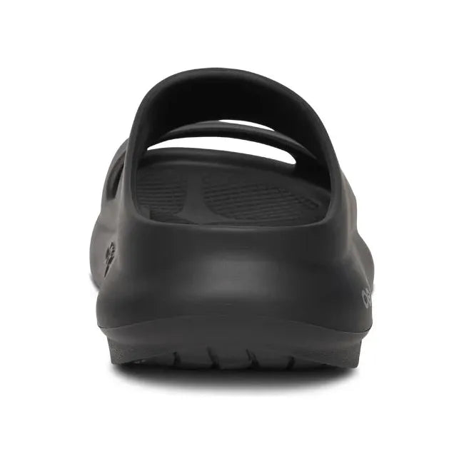 Heel of Women's OOfos OOyea Slide Sandal in Black