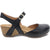 Side view of Women's Dansko Tiffani Heel Sandal  in Black Milled Burnished Leather