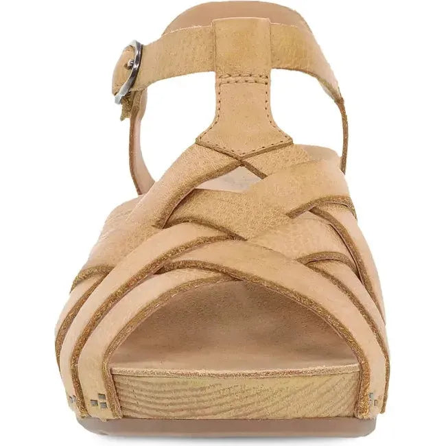 Dansko Women's Tinley Wedge Sandal Tan Milled Burnished 1713371600