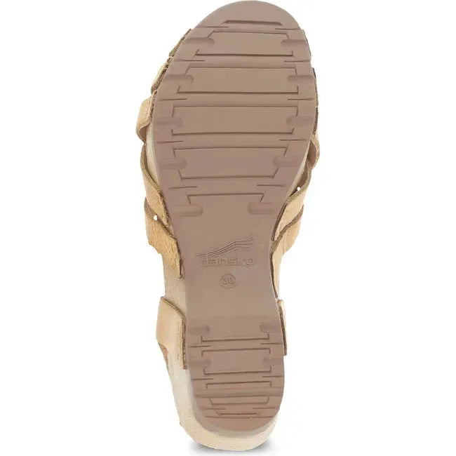 Dansko Women's Tinley Wedge Sandal Tan Milled Burnished 1713371600