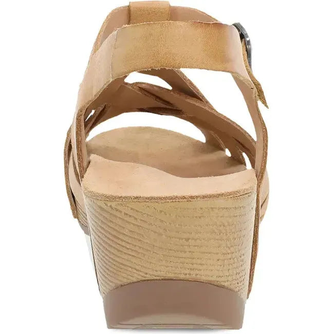 Dansko Women's Tinley Wedge Sandal Tan Milled Burnished 1713371600