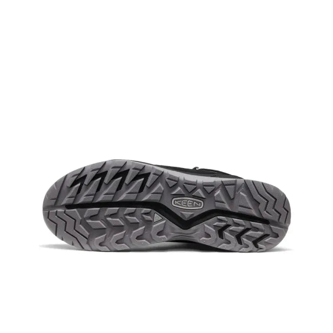 Rugged sole of Keen Men's Hightrail Polar Waterproof Hiking Boot in Black Steel Grey