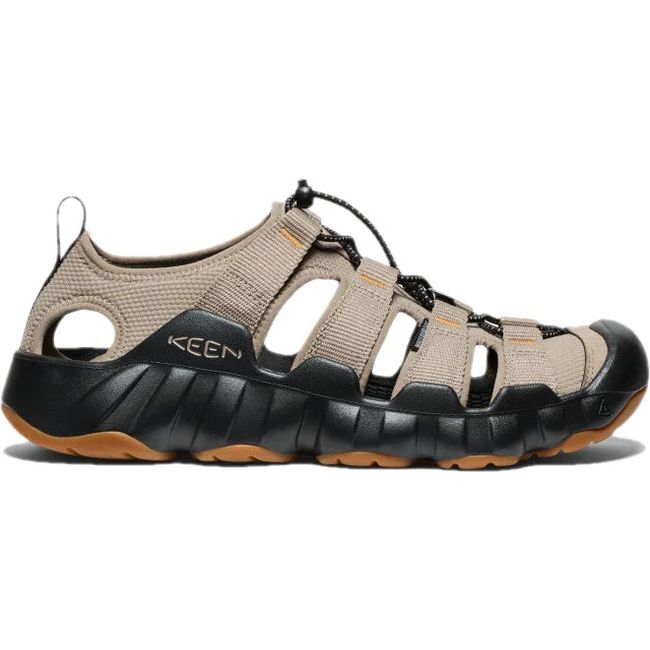 Lateral side of Men's KEEN Hyperport H2 closed toe sandal in brindle black