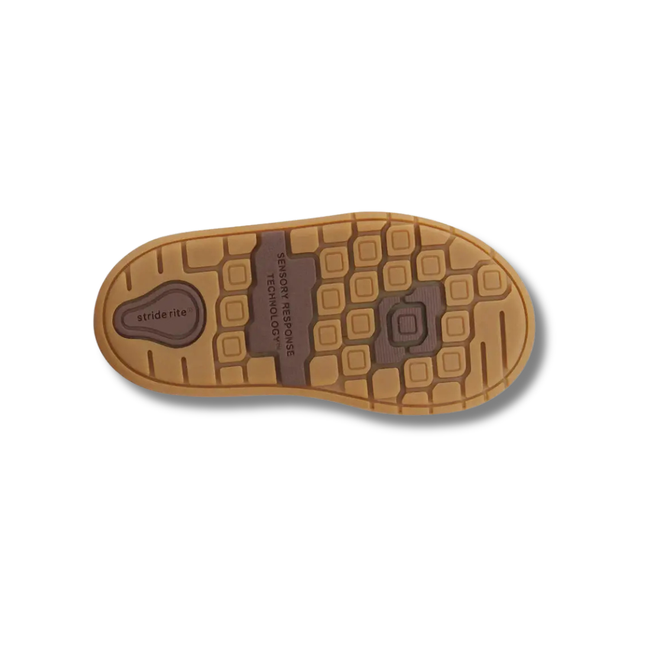 Sole of Stride Rite Kid's Ames High Top Sneaker in Honey Tan