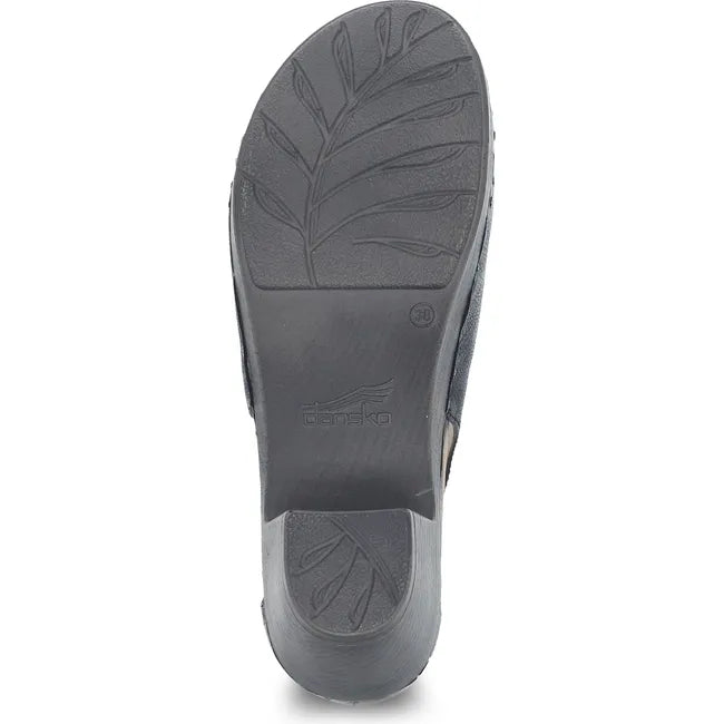 Sole of Women's Dansko Sassy Closed Toe Heel in black with 2 inch heel