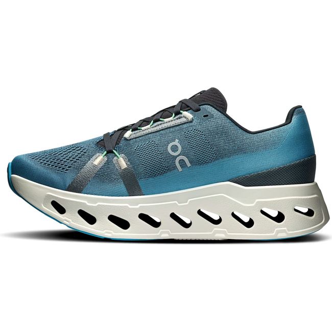 Medial side of Men's On Running Cloudeclipse Running Shoe in Blue Niagara and Ivory
