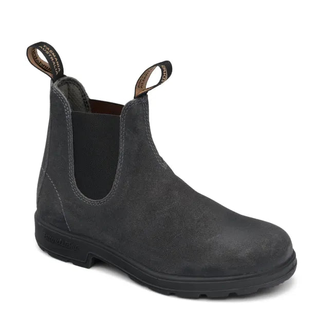 Front of Blundstone Unisex 1910 Chelsea Boot in steel grey suede
