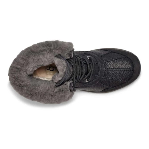 Top down view of Women's Ugg Adirondack Boot III Waterproof leather in black and grey