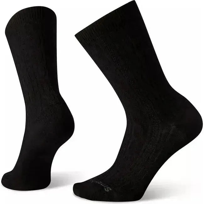 Smartwool Women's Everyday Cable Ultra Light Cushion Crew Sock Black SW005005-001