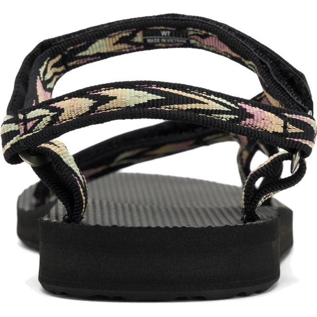 Heel of Teva Women's Original Universal Slim Sandal in Archive Wings Root with back strap