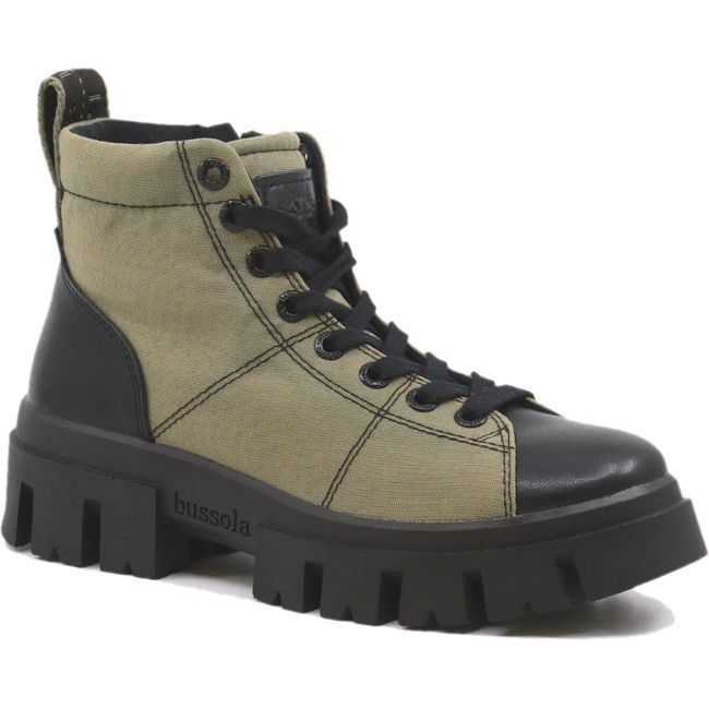 Front angled view of Women's Bussola Callidor Waterproof Boot in Mermaid Cordura green