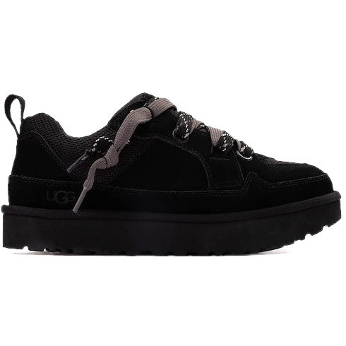 Side of UGG Men's Lo Lowmel Sneaker in Black