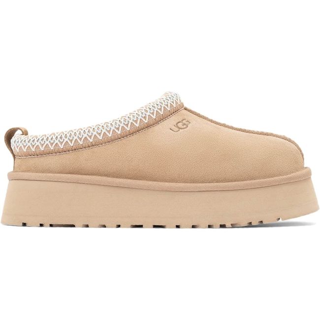 Lateral side of UGG Women&#39;s Tazz II Clog in Sand Beige