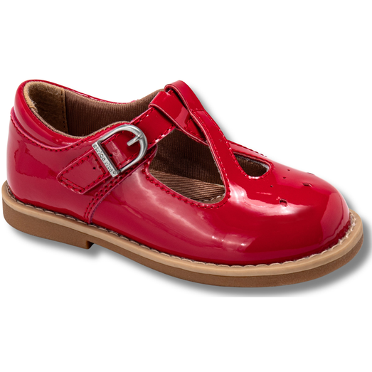 Angled Lateral side of Stride Rite Susie Mary Jane Shoe Red Patent Leather BG038904