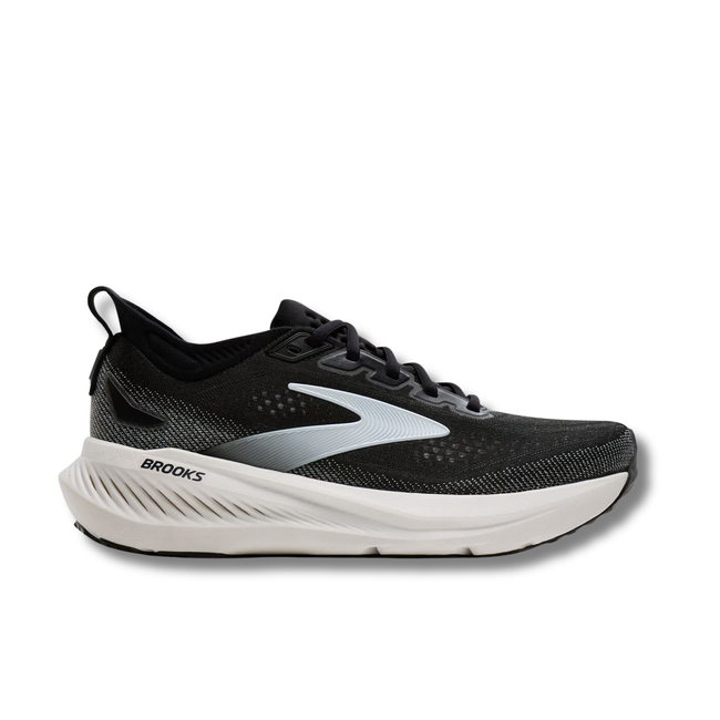 Lateral side of Brooks Men's Glycerin 23 Running Shoe in Black and White
