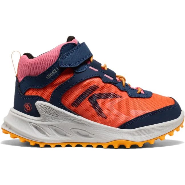 Lateral side of KEEN Little Kids’ Zionic Waterproof Hiking Boot in Multicolor Navy Pink