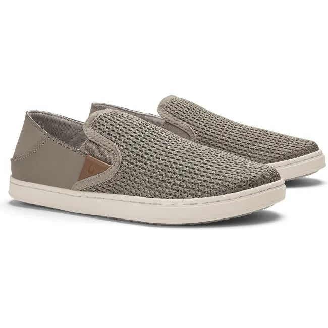 Pair of Olukai Women's Pehuea Slip-On Sneakers in Taupe Grey