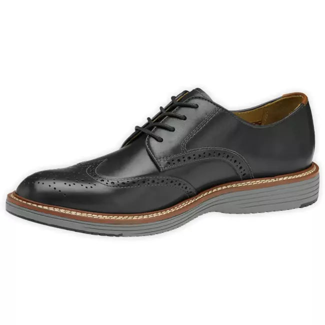 Johnston &amp; Murphy Men's Upton Wingtip Dress Shoe Black Full Grain 20-3531