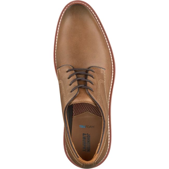 Johnston &amp; Murphy Men&#39;s Upton Plain Toe Dress Shoe Tan Oiled Full Grain 20-4338