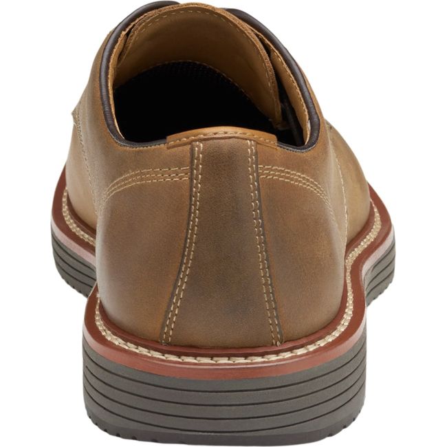 Johnston &amp; Murphy Men&#39;s Upton Plain Toe Dress Shoe Tan Oiled Full Grain 20-4338
