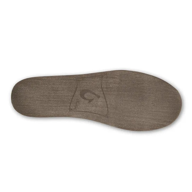 Sole of a Tan Women's Olukai Nohea Hulu Slipper with tan smooth tread