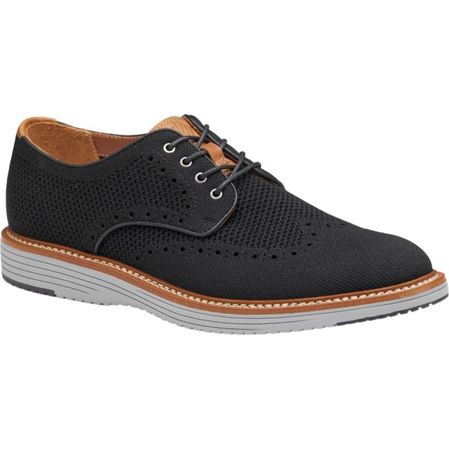 Johnston & Murphy Men's Upton Knit Wingtip Dress Shoe Black Knit 20-5361