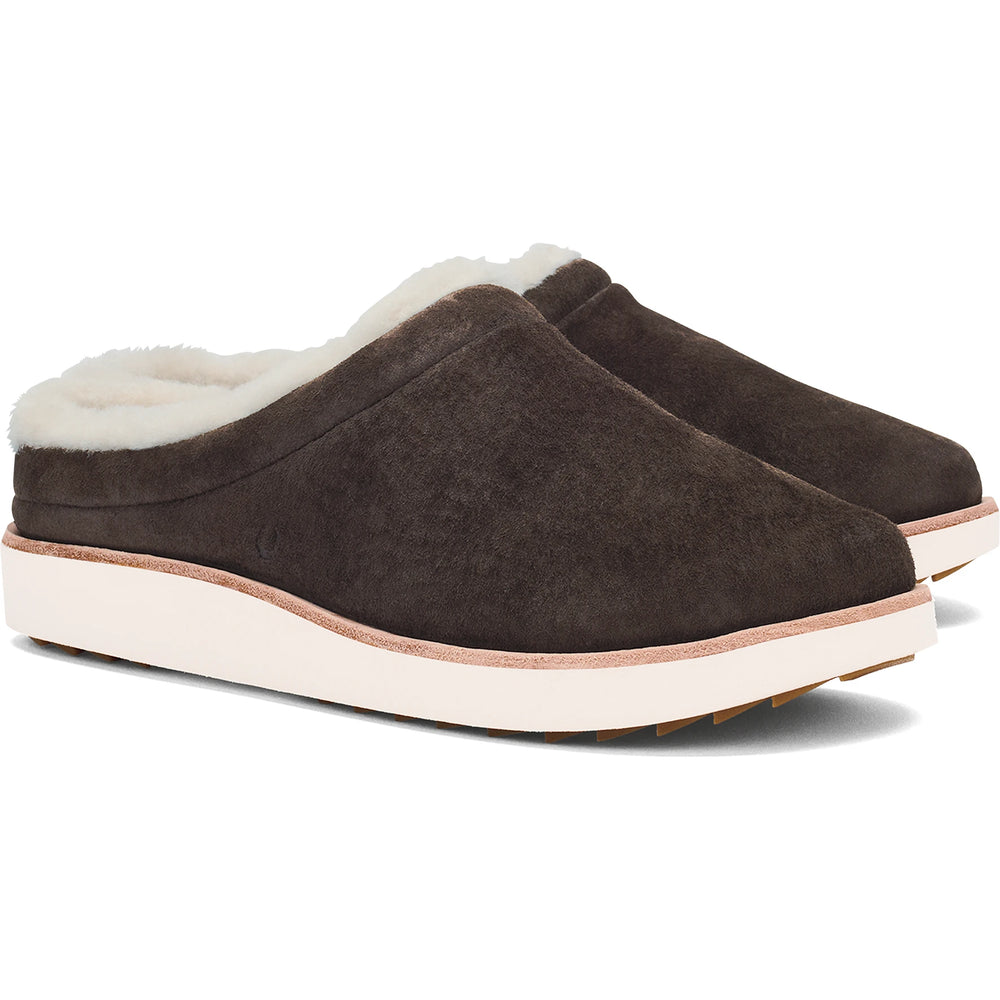 Pair of Olukai Women's Mani Slippers in Dark Oak/Golden Sand