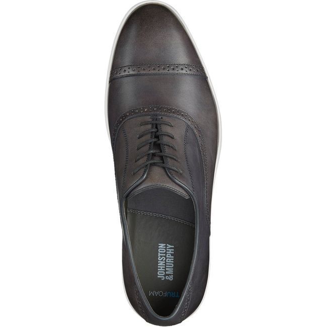 Johnston &amp; Murphy Men's Brody Cap Toe Dress Shoe Black Hand-Stained Full Grain 20-6641