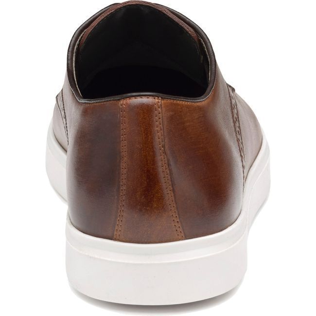 Johnston &amp; Murphy Brody Plain Toe Dress Shoe Brown Hand-Stained Full Grain 20-6652