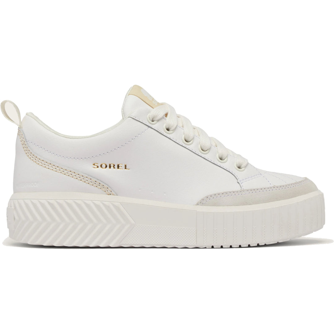 Sorel Women's Ona Ave Low Waterproof Sneaker in Sea Salt/Bleached Ceramic, lateral side view