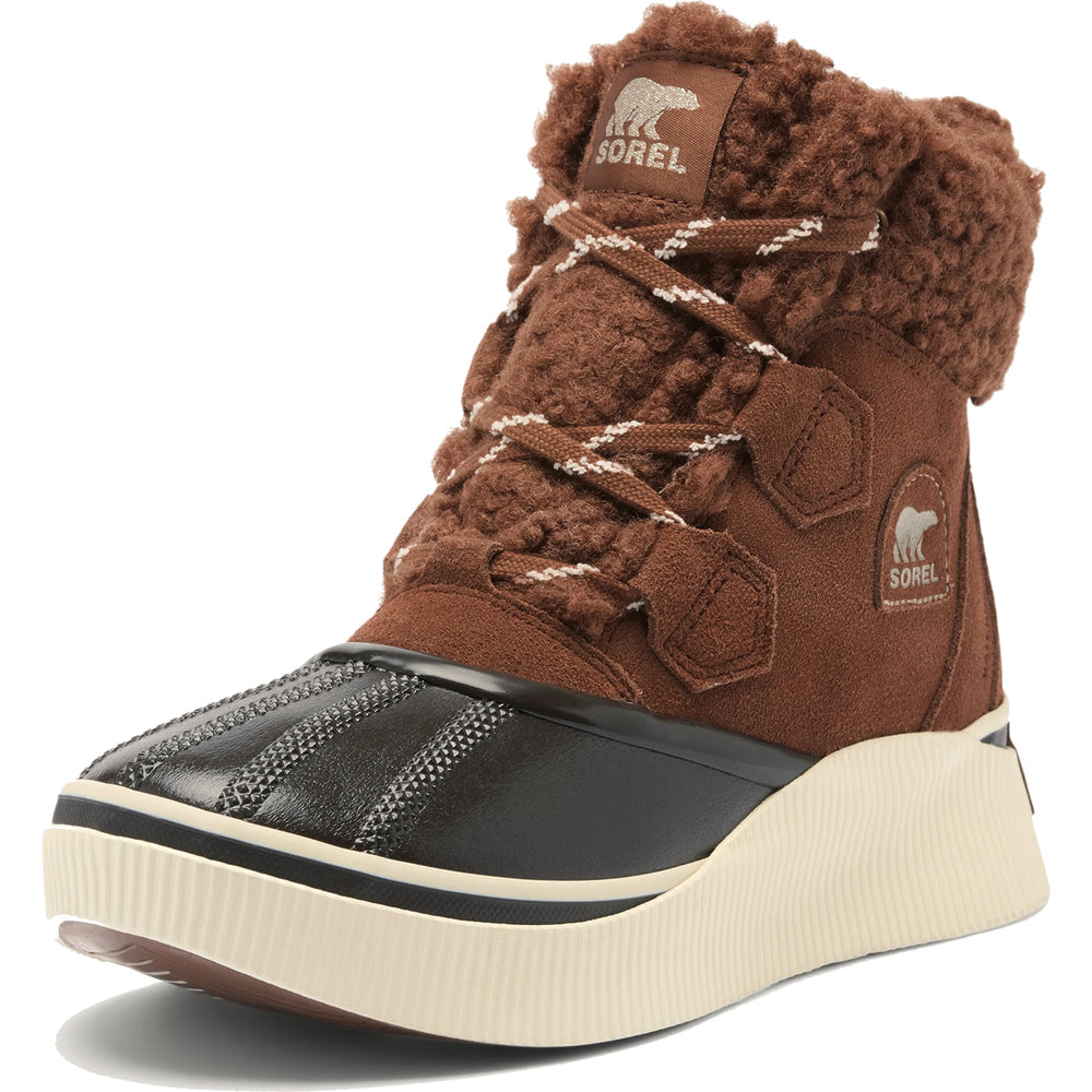 Sorel Women's Out N About IV Chillz Waterproof Winter Boot in Dark Auburn/Black, front three-quarter view