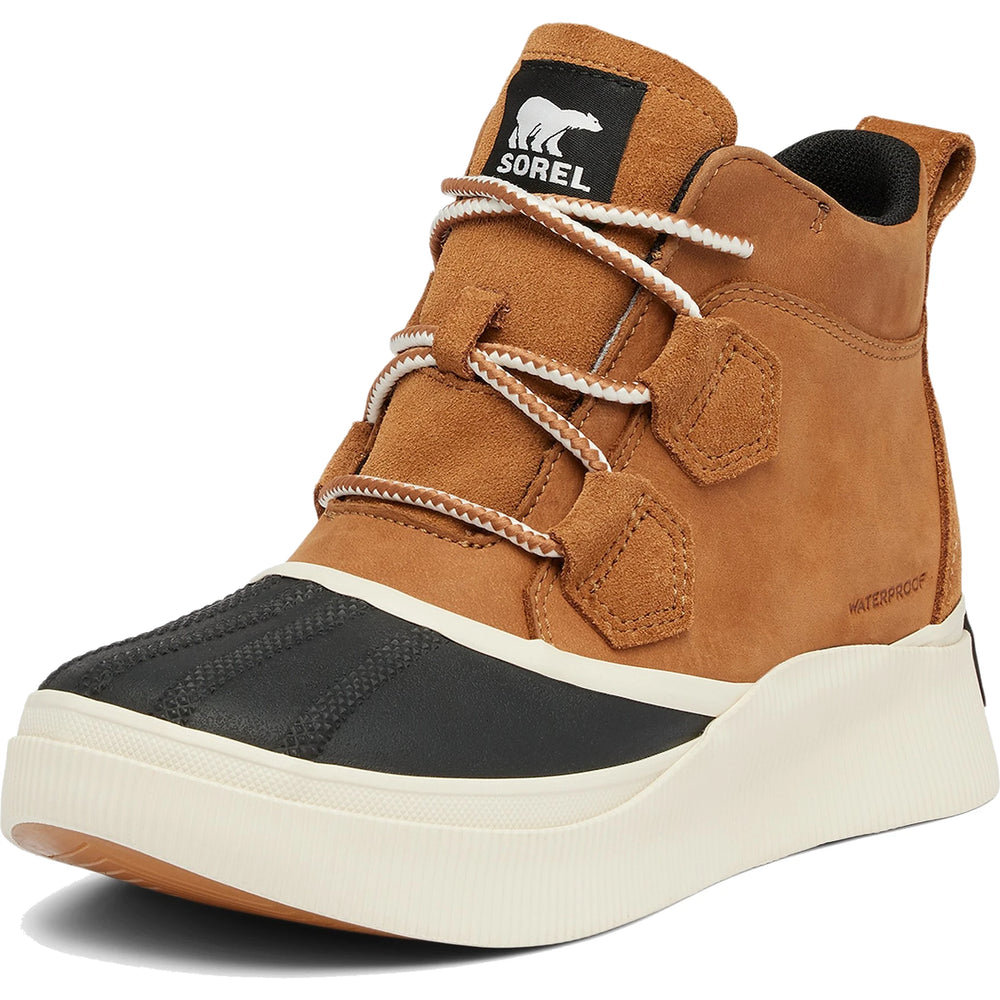 Sorel Women's Out N About IV Classic Waterproof Boot in Taffy/Black, front three-quarter view