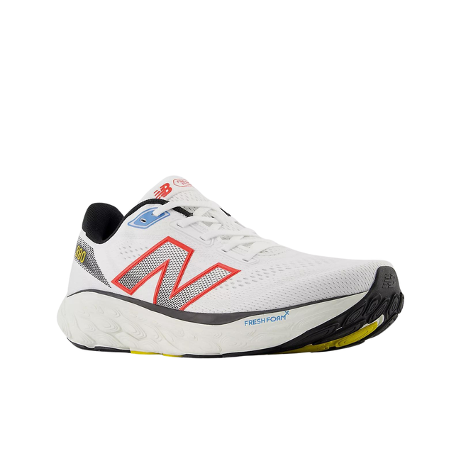 New Balance Men's 880 V14 Running Shoe WHITE/NEO FLAME/BLACK M880C14
